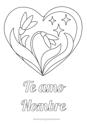 Dibujo libre Flores Corazón Te amo Gran corazón Estrellas