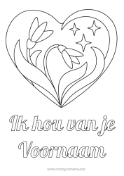 Gratis tekening Bloemen Hart Ik hou van jou Groot hart Sterren