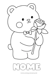 Desenho grátis Urso Eu te amo Animal Rosa Animais da floresta