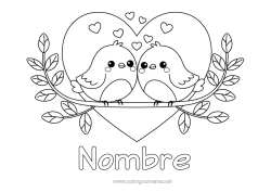 Dibujo libre Corazón Pájaro Te amo Animales Día de San Valentín Aves y mamíferos voladores