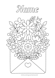 Free drawing Flowers Heart Spring Envelope