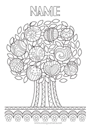 Free drawing Tree Fruits Zentangle Apple Apple tree