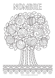 Dibujo libre Árbol Frutas Zentangle Manzana Manzano