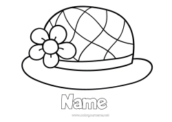 Free drawing Fancy dress Flowers Clown Hat Easy coloring pages