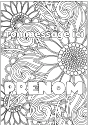 Coloriage gratuit Fleurs Nom décoré Tournesol Coloriages complexes Zentangle Fond décoratif