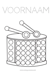 Gratis kleurplaat Carnaval Muziek Puntmarkers Muziekfestival Muziekinstrumenten Trommel