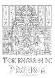 Coloriage à personnaliser Égypte Zentangle Pharaon Histoire