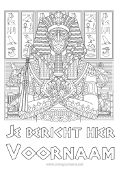 Gratis kleurplaat Egypte Zentangle Farao Geschiedenis