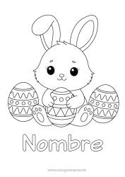 Dibujo libre Lindo Conejo Huevos de Pascua Pascua de Resurrección Animales del bosque