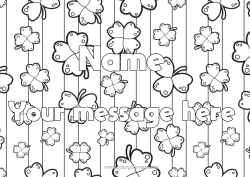 Free drawing Luck Clover Decorated name Decorative background