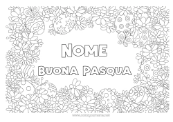 Colorare per personalizzare Fiori Primavera Farfalla Uova di Pasqua Pasqua Colorazioni complesse Insetti Cornice