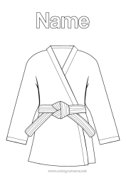 Coloring to customize Sport Kimono Combat sports Karate Judo