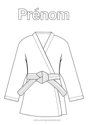 Coloriage gratuit Sport Kimono Sports de combat Karaté Judo