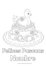 Dibujo libre Gallina Mariposa Huevos de Pascua Insectos Animales de granja Sombrero de Pascua