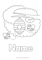 Coloring to customize Animal Bee Insects Beehive