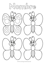 Colorear gratis Mariposa Actividades para niños Animales Dibujos fáciles para colorear Insectos