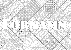 Gratis färgläggning Utsmyckat namn Komplexa målarbilder Zentangle Mosaiker Portugal Dekorativ bakgrund