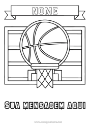 Desenho para personalizar Esporte Bolas Basquetebol Sports d'équipe