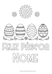 Desenho para personalizar Sol Ovos de Páscoa Páscoa 