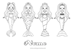 Desenho para personalizar Sereia Jogos e brinquedos Boneca