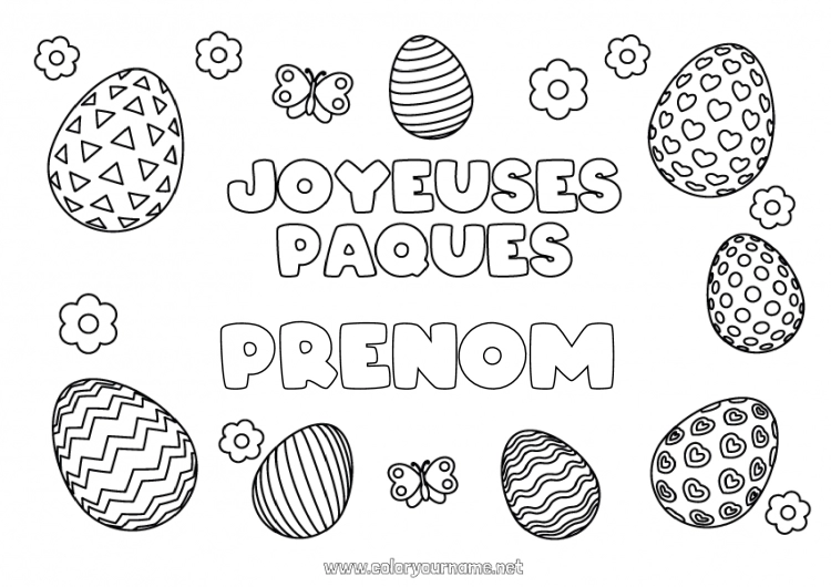 Coloriage à imprimer Oeufs de Pâques Pâques 