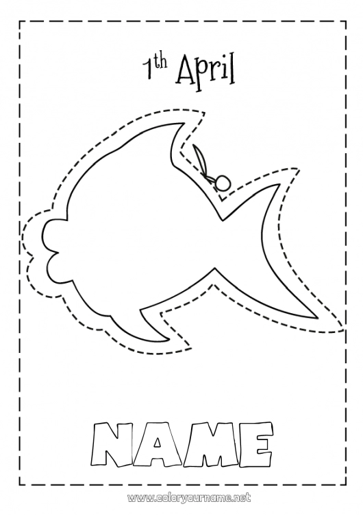 Coloring page to print Children's activities Fish April Fools' Day Marine or aquatic animals