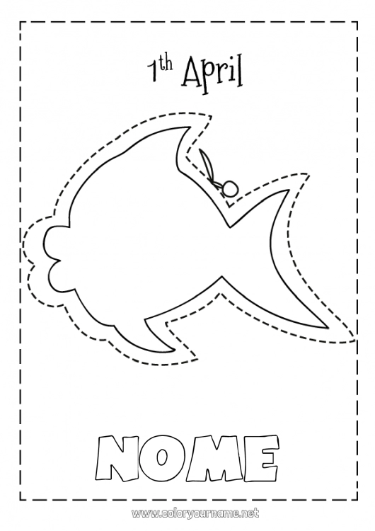 Página de desenho para imprimir Atividades para Crianças Peixe Peixe de abril Animais marinhos ou aquáticos