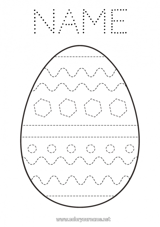 Coloring page to print Spring Children's activities Easter eggs Easter Big easter egg Easy coloring pages