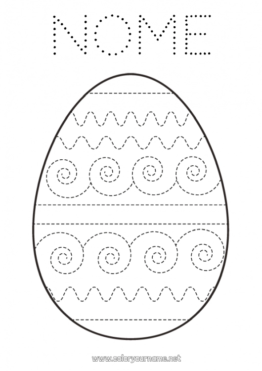 Pagina da colorare da stampare Primavera Attività per Bambini Uova di Pasqua Pasqua Grande uovo di Pasqua Disegni da colorare facili