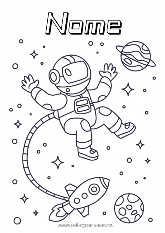 Página de desenho para imprimir Foguete Espaço Planetas e sistema solar Colorações Intermediárias Terra Astronauta Astronomia Veículos aéreos Profissões de exploração