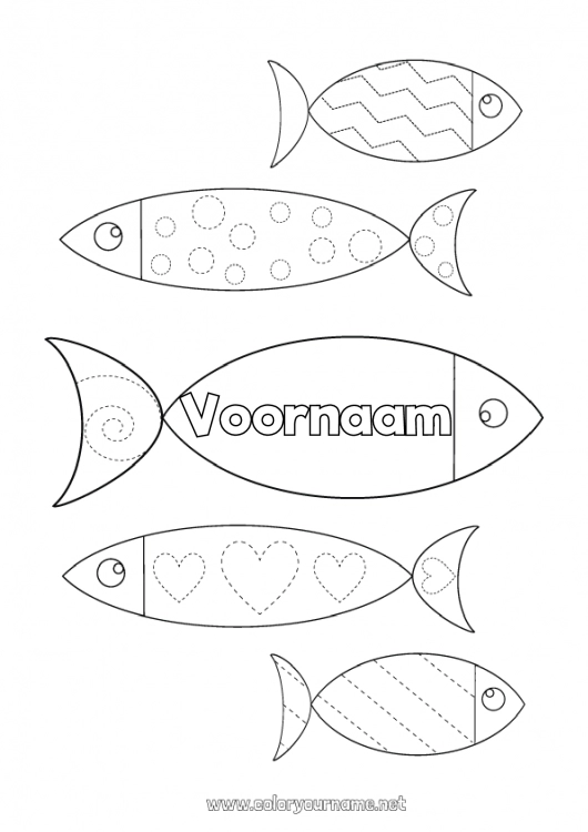 Kleurplaat om af te drukken Activiteiten voor Kinderen Dier Van punt naar punt Vis 1 april Eenvoudige kleurplaten Trace et colorie Zeedieren