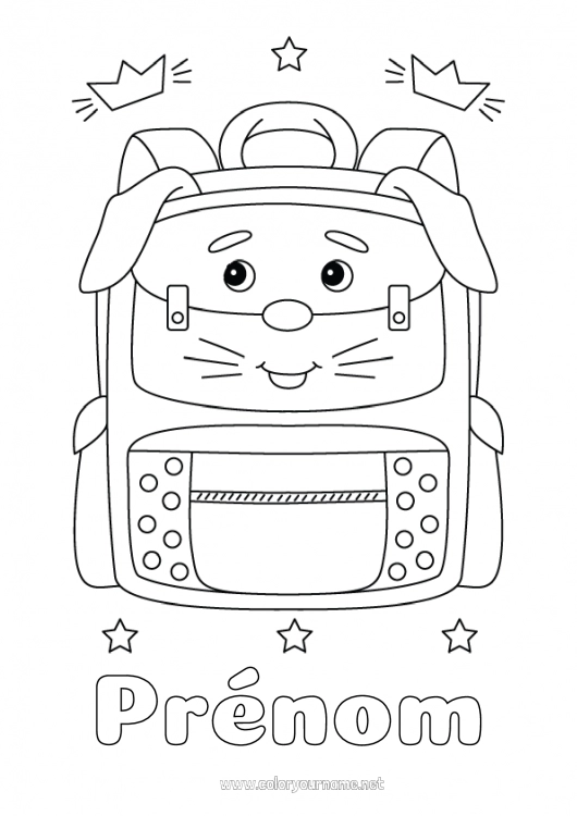 Coloriage à imprimer Lapin Animal Animaux de la forêt Cartable