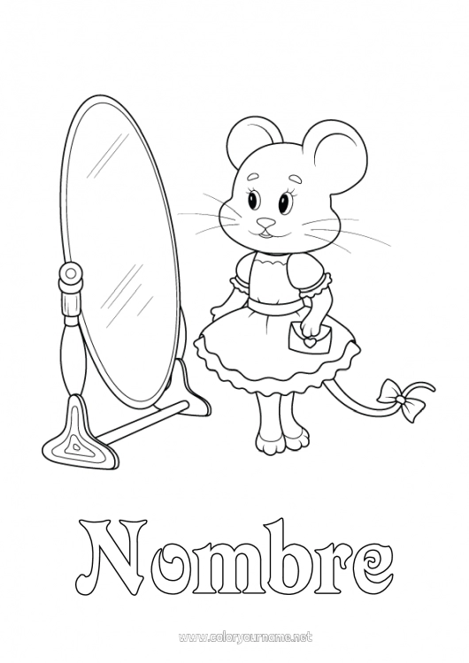 Dibujo para colorear para imprimir Ratón Ratoncito Pérez Animales Animales del bosque