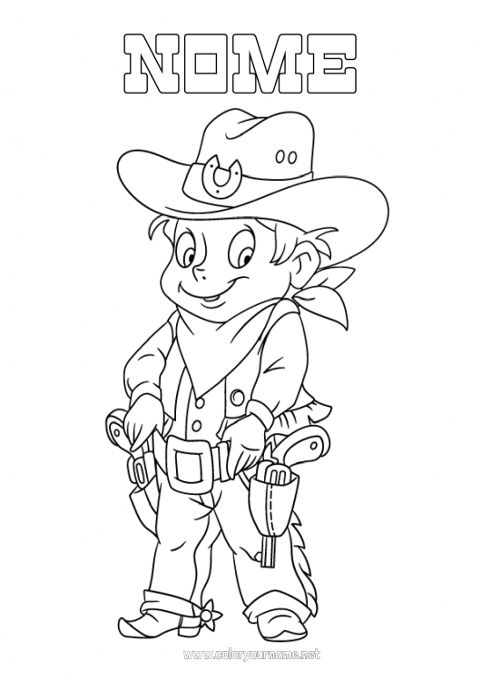 Página de desenho para imprimir Cowboy