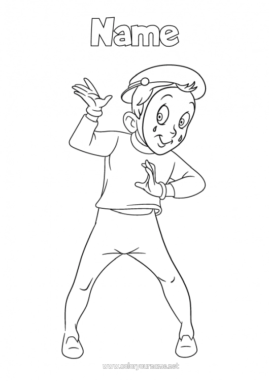 Coloring page to print Mime