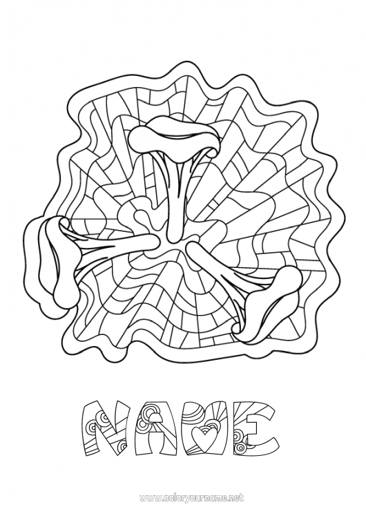 Coloring page to print Mandala Mushroom Intermediate coloring pages