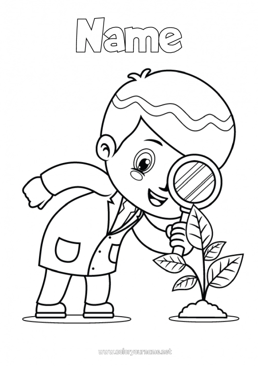 Coloring page to print Exploration Careers Scientist Science