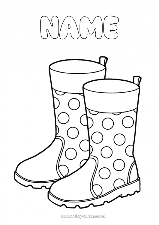 Coloring page to print Easy coloring pages Boots Shoe