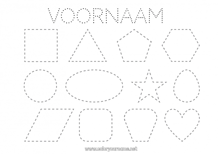 Kleurplaat om af te drukken Activiteiten voor Kinderen Eenvoudige kleurplaten Trace et colorie Geometrische vormen