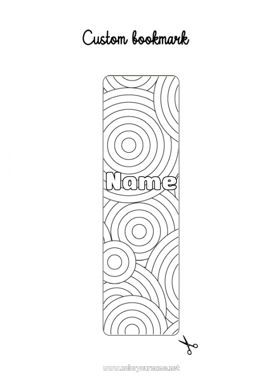 Coloring page to print Bookmark Zentangle