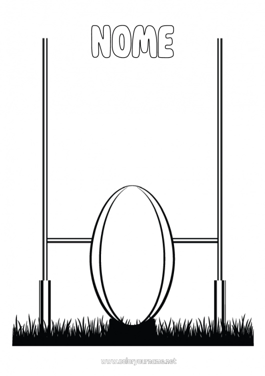 Página de desenho para imprimir Esporte Rúgbi Bola de rúgbi Sports d'équipe