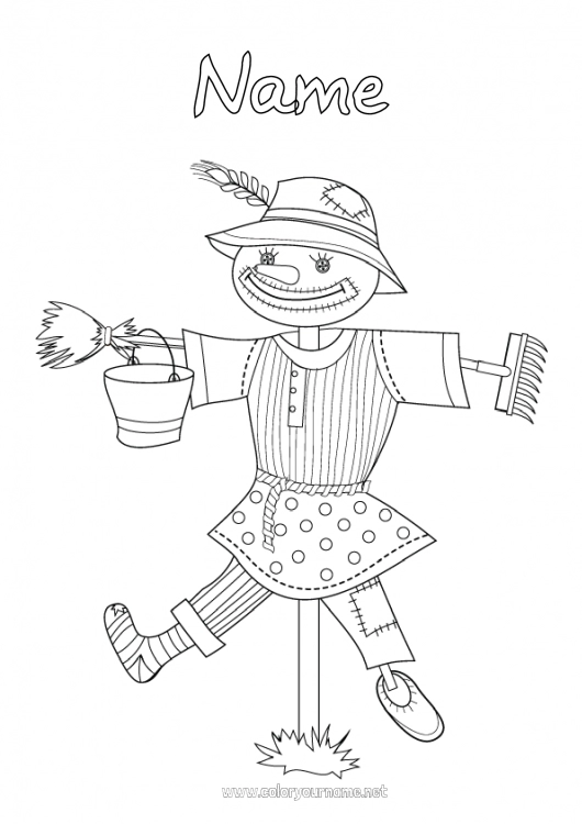 Coloring page to print Scarecrow