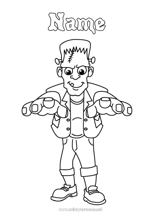 Coloring page to print Frankenstein