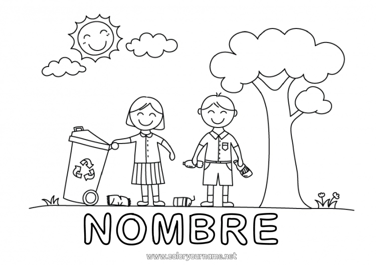 Dibujo para colorear para imprimir Ecología