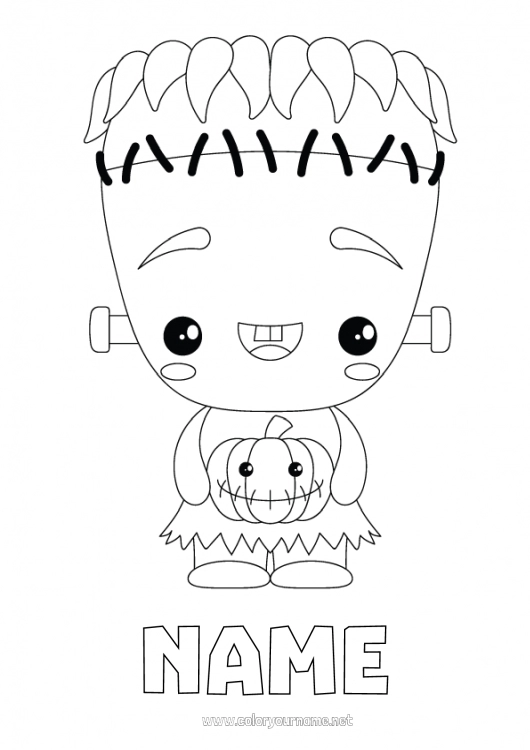 Coloring page to print Monster Frankenstein