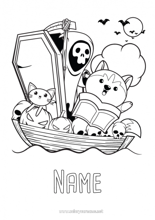 Coloring page to print Monster Boat Maritime vehicles