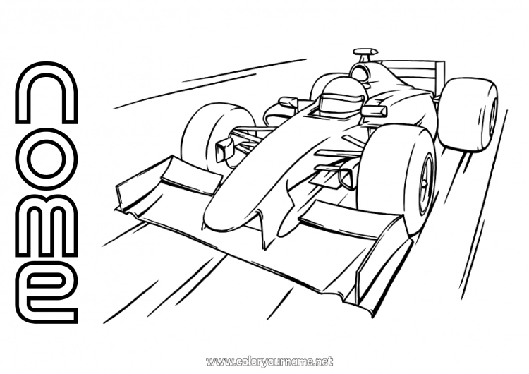 Página de desenho para imprimir Esporte Veículos Carro Fórmula 1 Corrida Voitures, vans et camping-cars Esportes Motorizados