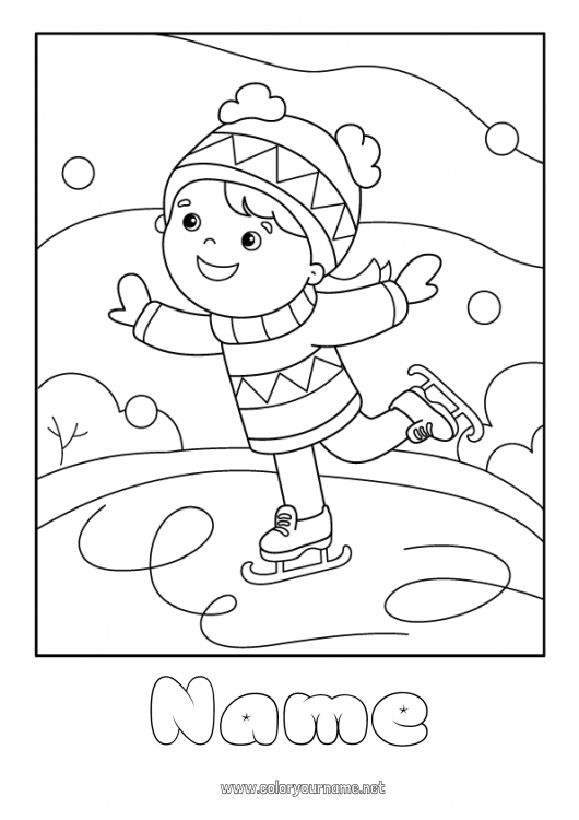 Coloring page to print Sport Treats Sweater Winter Sports Figure Skating