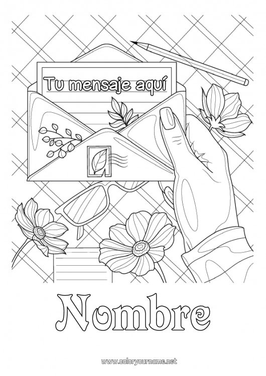 Dibujo para colorear para imprimir Flores Dibujos complejos para colorear