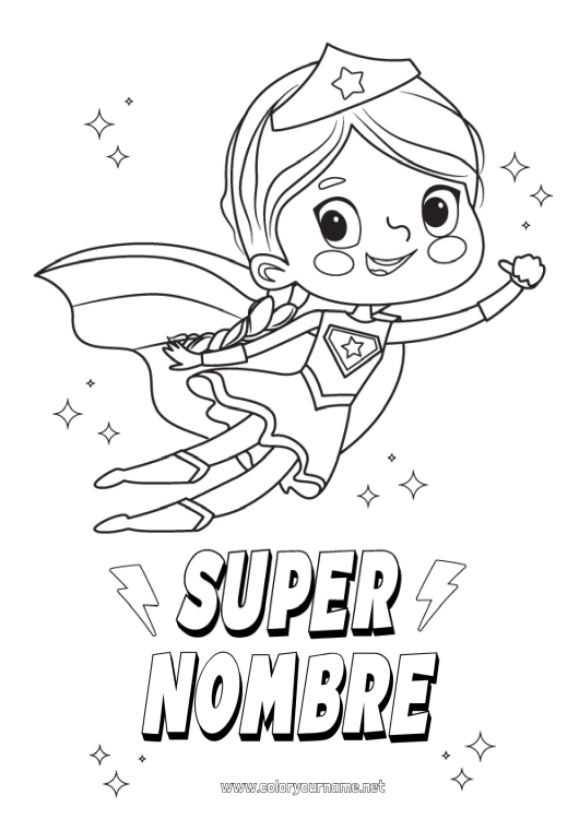 Dibujo para colorear para imprimir Chica Héroe Insignia Super